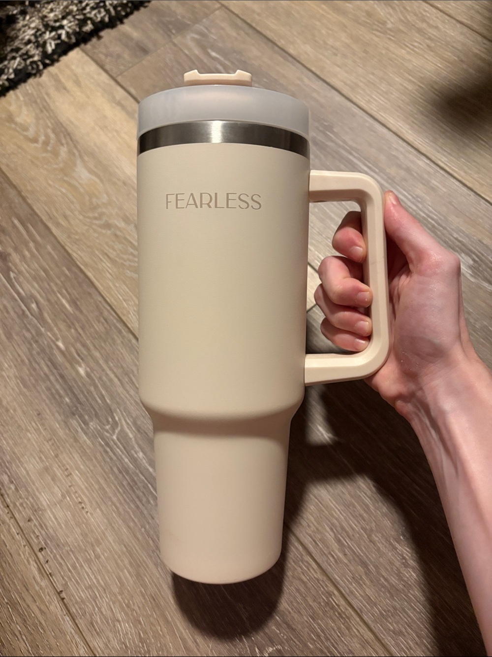 Fearless Cream 40oz Cup with Handle